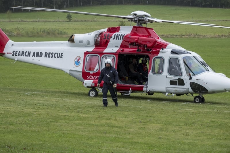 Foto på räddningshelikopter