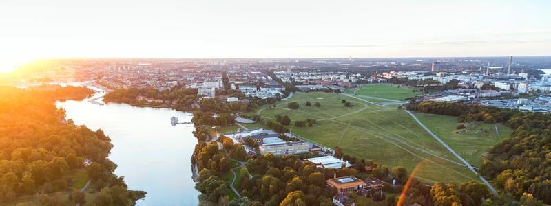 Helikopterbild över Stockhlom