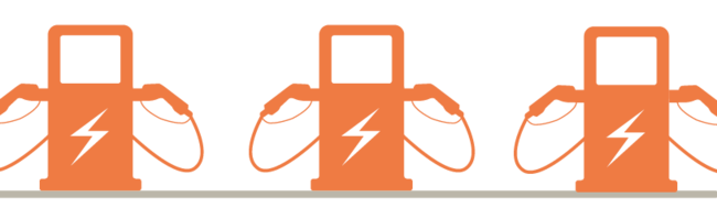 Illustration som visar flera laddstationer som har anslutningar f&ouml;r laddning.