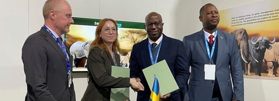 Mattias Frumerie, Caroline Asserup, Dr. Douty Chibamba och Mike E.Mposha