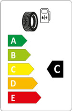 Energiklass på skalan A-E, exemplet visar energiklass C.