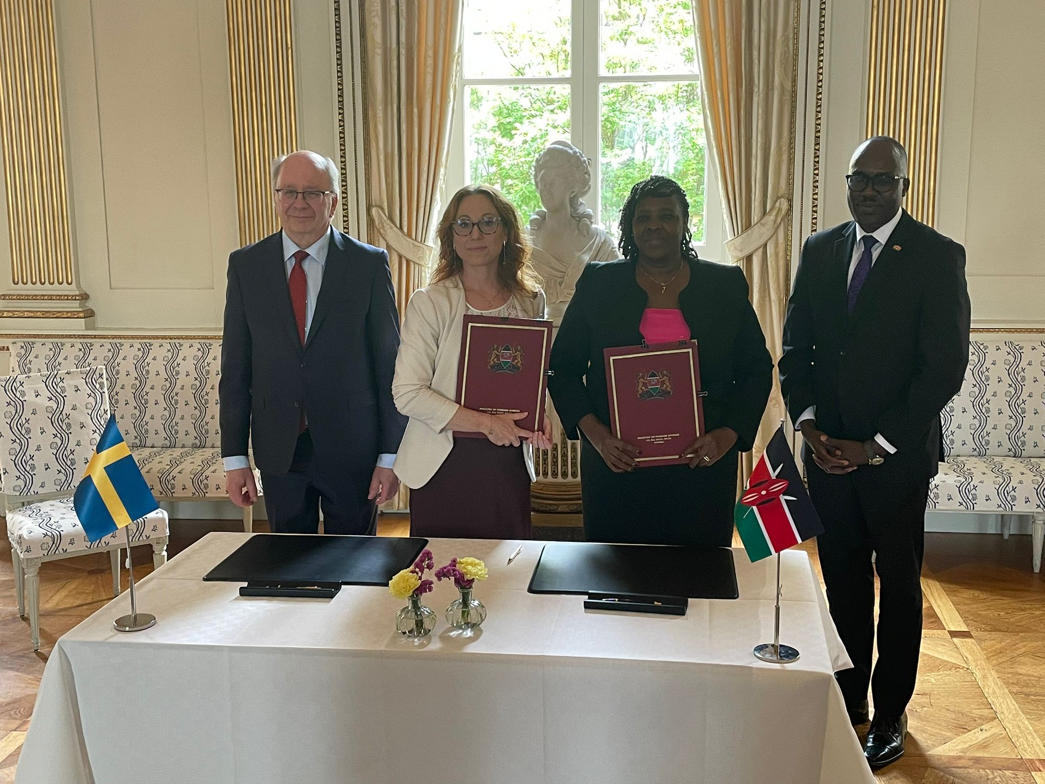 Principal Secretary for Foreign Affairs, Dr Korir Sing’oei, State Secretary for Foreign Affairs, Dag Hartelius, Ambassador Angeline K. Musili, Acting DG of the Swedish Energy Agency Caroline Asserup.